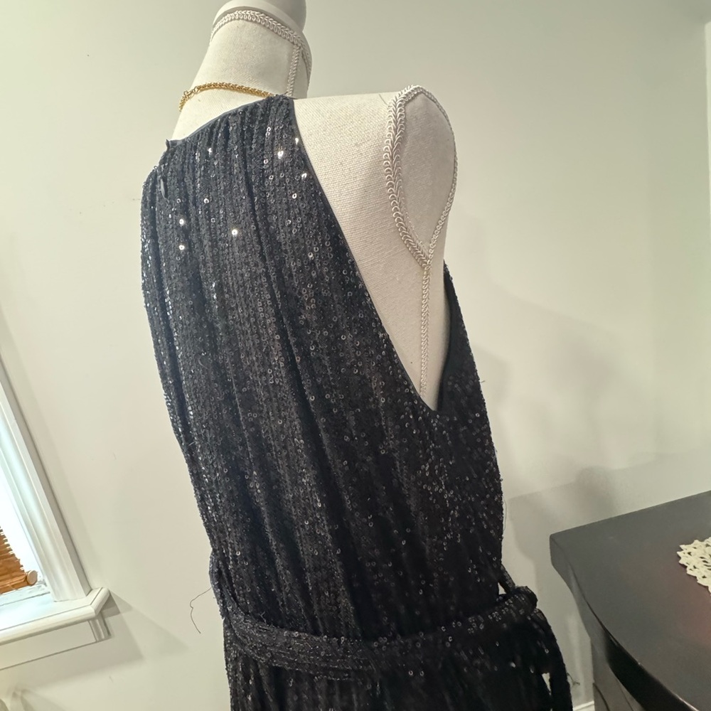 DKNY Black Sequin Sleeveless Gown - Picture 7 of 15